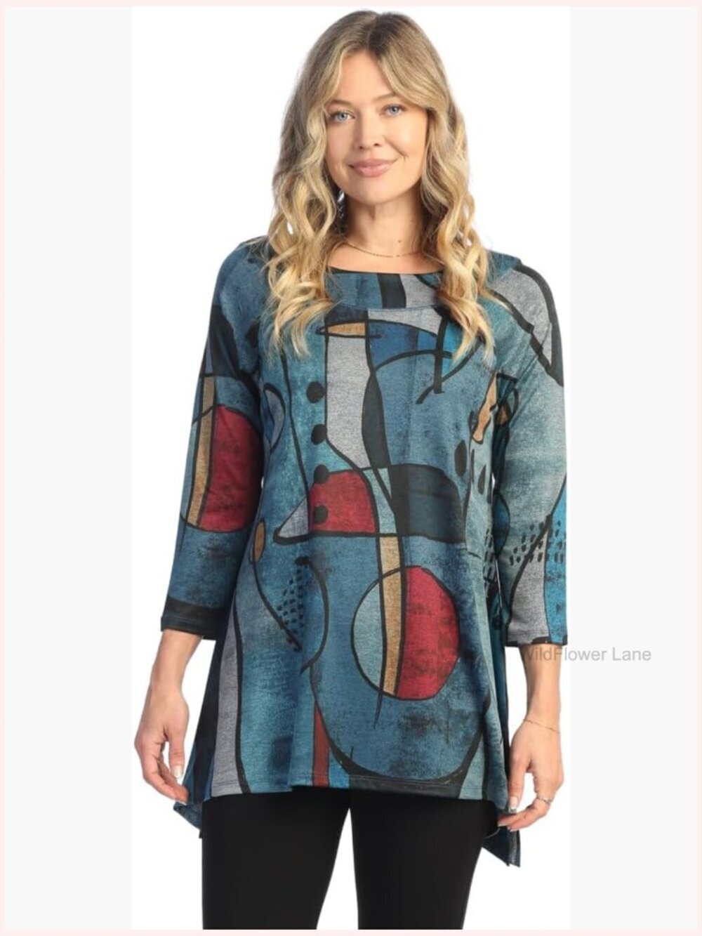 Women's Slinky Knit Raglan Sleeve Tunic Top A-Line